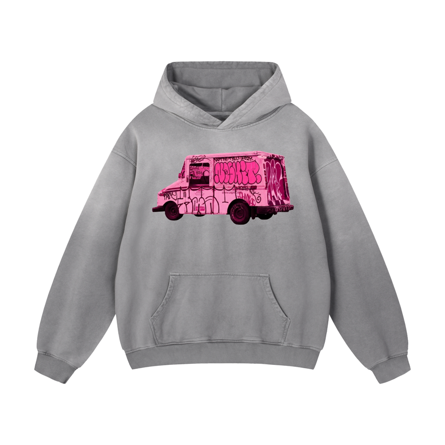 Fade to Pink Hoodie in Gray — On The Job Clothing