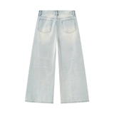 Fruits of Our Labor Wide Leg Jeans (Men's) in washed blue denim, second view — On The Job Clothing