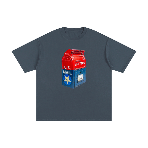 Retro Mailbox Tee in Gray Blue — On The Job Clothing