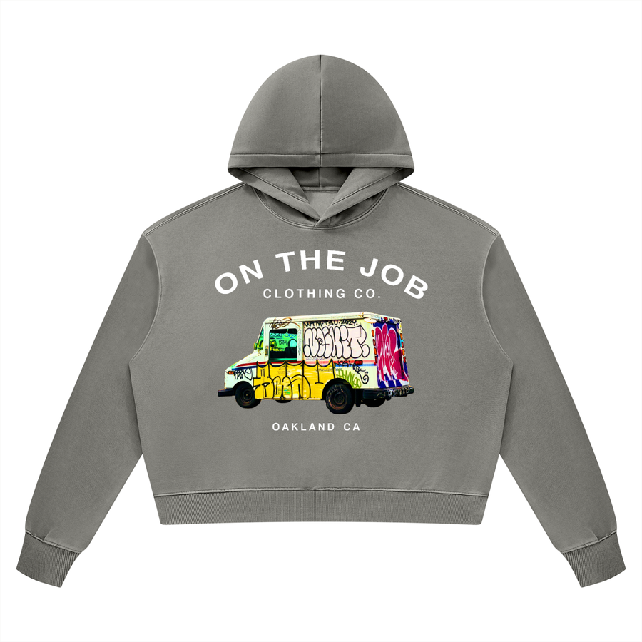 Mail Truck Hoodie - Women in Light Gray — On The Job Clothing