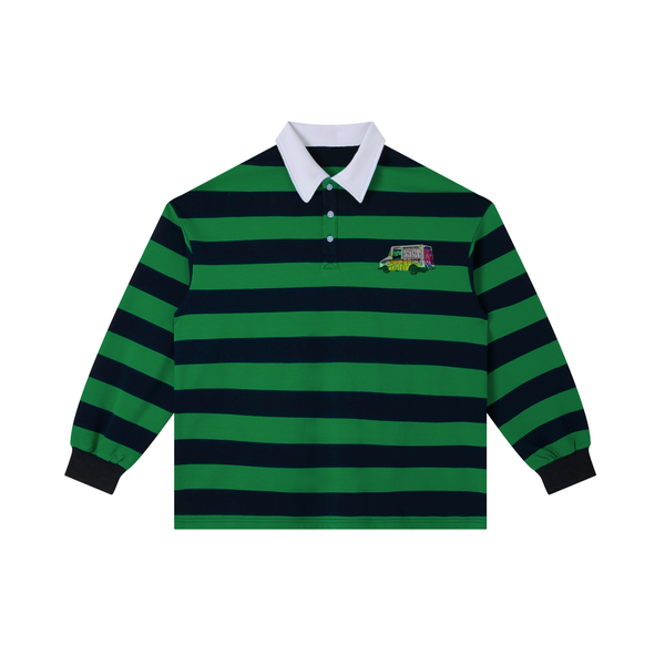 Mail Truck Rugby in Green with Navy Blue — On The Job Clothing