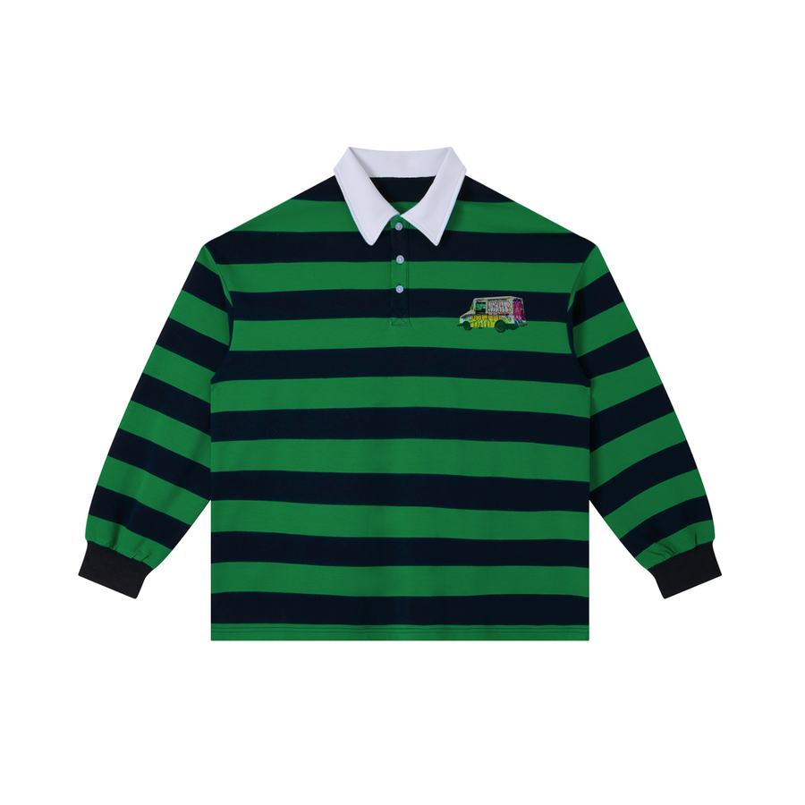 Mail Truck Rugby in Green with Navy Blue — On The Job Clothing