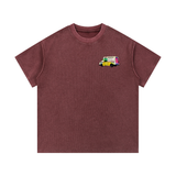 Mail Truck Waffle Knit Tee in Jujube Red — On The Job Clothing