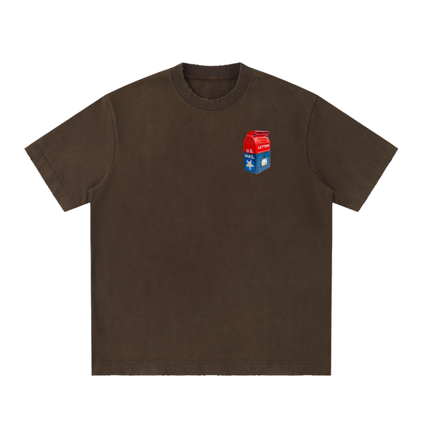 Little Retro Mailbox Tee in Coffee — On The Job Clothing
