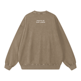 Fruits of Our Labor Snow Wash Sweatshirt in Stone Gray, second view — On The Job Clothing