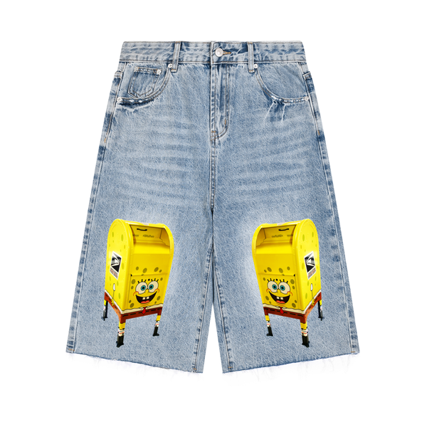 Sponge Rob Cut Offs in Jeans Blue — On The Job Clothing
